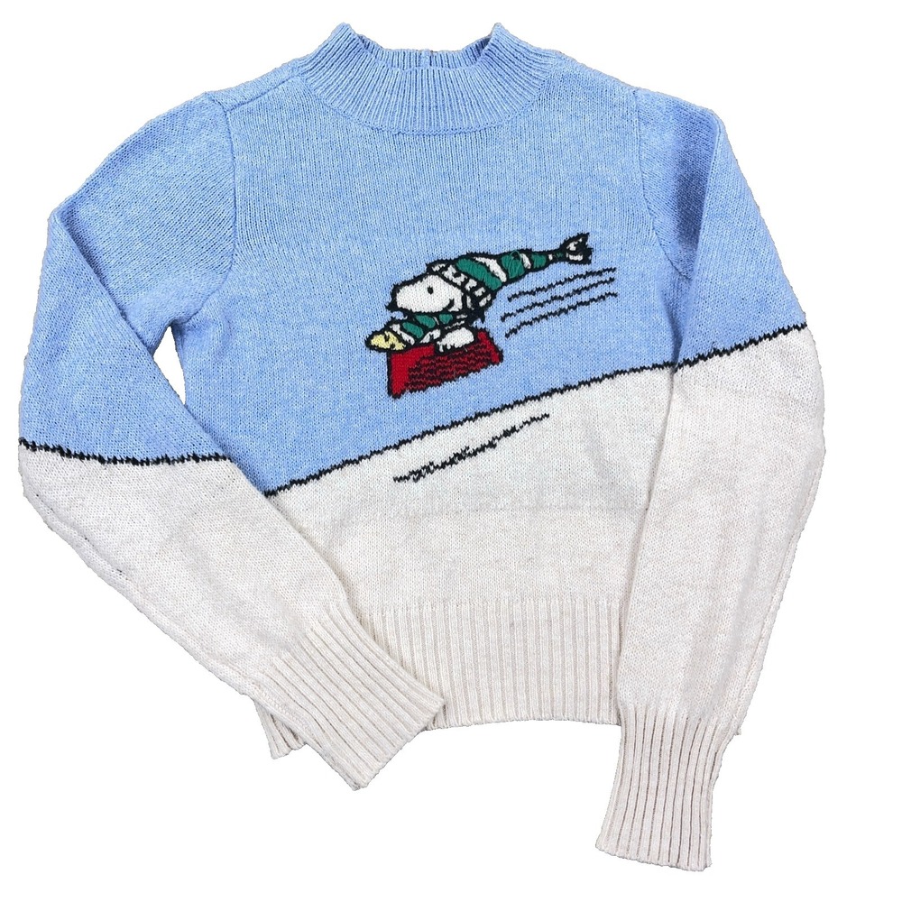 American Eagle Peanuts Sweater Women XS Snoopy Knit Pullover Turtle‎ Neck